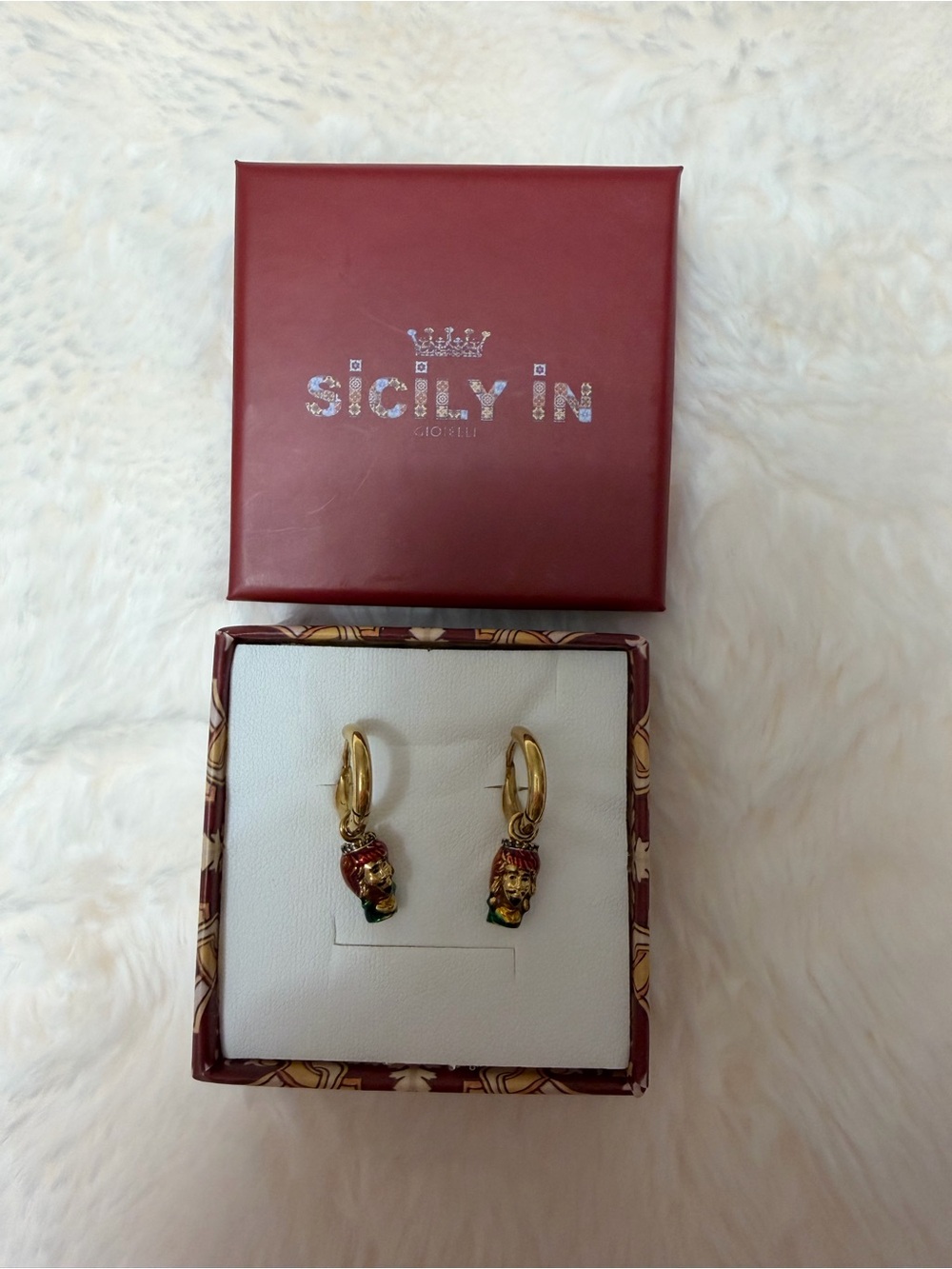 Gold Tone Multicolor Hoop Earrings